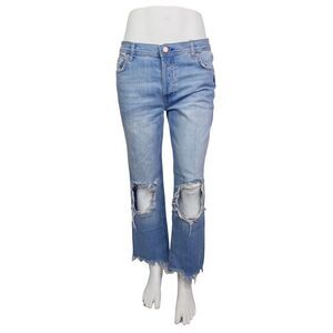 We the Free x Free People Maggie Mid Rise Straight Distressed Jeans